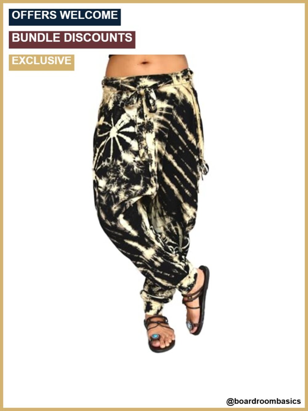 Baggy Harem Pants Cotton Lounge Trousers Dhoti Style 2 Pockets